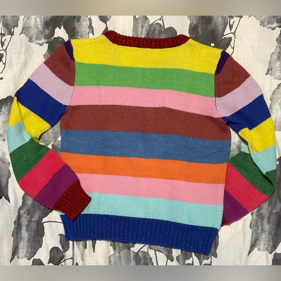 Gucci Multicolor Striped Cowlneck Sweater with Tiger Applique - Picture 2 of 2